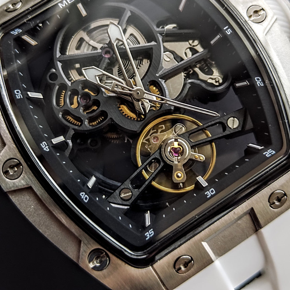 Stand Out with this Automatic Skeleton Tonneau Watch