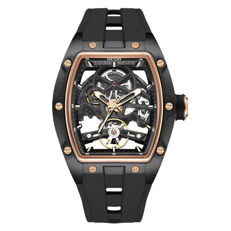 Stand Out with this Automatic Skeleton Tonneau Watch