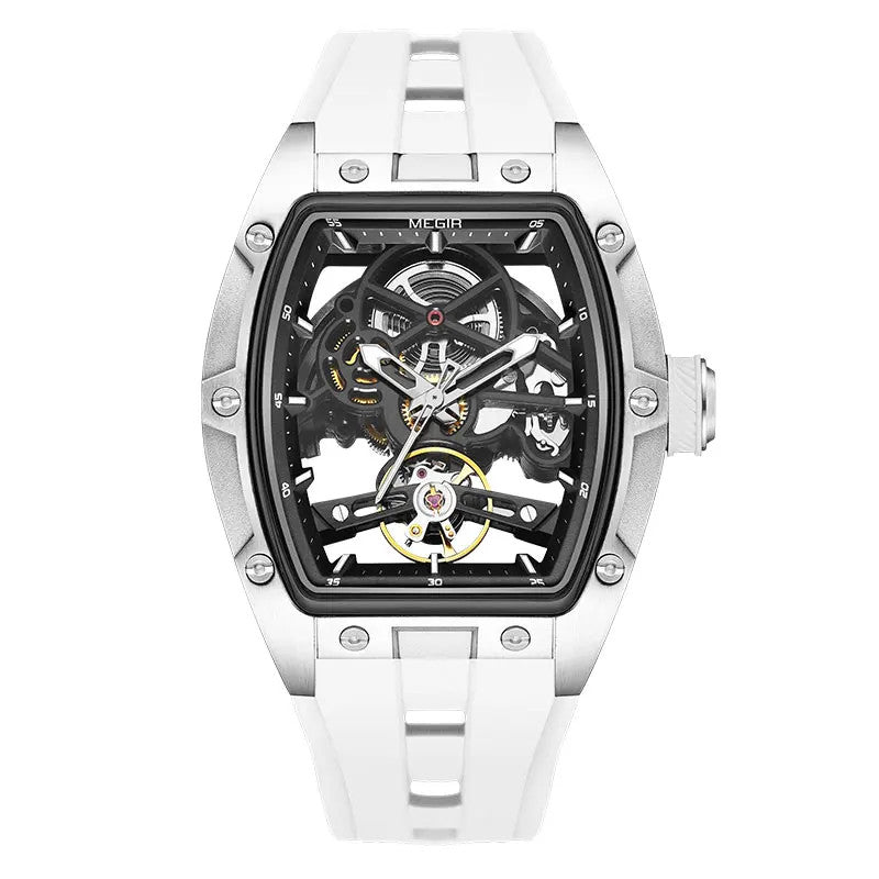 Stand Out with this Automatic Skeleton Tonneau Watch