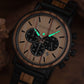 High-quality wood watch for men with Chronograph