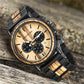 High-quality wood watch for men with Chronograph